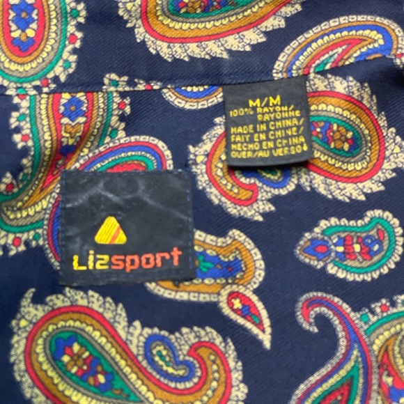 Vintage Liz Claiborne Lizsport Women’s M Paisley Button Down Shirt Old Money - Picture 3 of 8